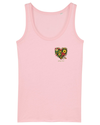 SPRING IS HERE - PRIMAVARA E AICI -  INIMA din FLORI 2 - lateral Cotton Pink