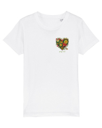 SPRING IS HERE - PRIMAVARA E AICI -  INIMA din FLORI 2 - lateral Tricou mânecă scurtă  Copii Mini Creator