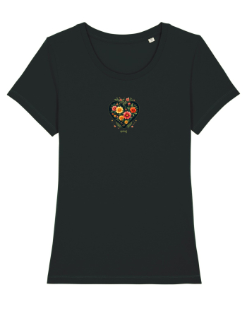 SPRING  - PRIMAVARA -  INIMA din FLORI  Black