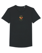 SPRING  - PRIMAVARA -  INIMA din FLORI  Tricou mânecă scurtă guler larg Bărbat Skater