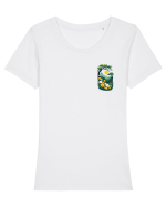 PRIMAVARA FLORI PEISAJ MUNTE - lateral 2 Tricou mânecă scurtă guler larg fitted Damă Expresser