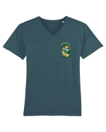 PRIMAVARA FLORI PEISAJ MUNTE - lateral 2 Tricou mânecă scurtă guler V Bărbat Presenter