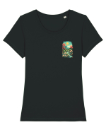 PRIMAVARA FLORI PEISAJ MUNTE - lateral 3 Tricou mânecă scurtă guler larg fitted Damă Expresser