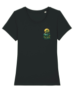 PRIMAVARA FLORI PEISAJ MUNTE - lateral 4 Tricou mânecă scurtă guler larg fitted Damă Expresser