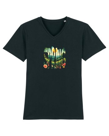 SPRING - PRIMAVARA FLORI PEISAJ MUNTE Black