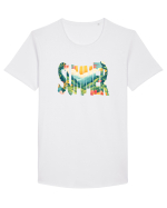 SUMMER - VARA FLORI PEISAJ MUNTE  Tricou mânecă scurtă guler larg Bărbat Skater