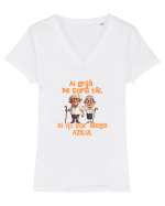 AI GRIJA DE COPIII TAI, EI ITI VOR ALEGE AZILUL - batrani Tricou mânecă scurtă guler V Damă Evoker