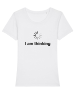 Ma gandesc... Tricou mânecă scurtă guler larg fitted Damă Expresser