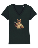 PLATA O PLOMO - MOTANUL MAFIOT ESCOBAR Tricou mânecă scurtă guler V Damă Evoker
