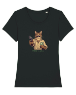 PLATA O PLOMO - MOTANUL MAFIOT ESCOBAR Tricou mânecă scurtă guler larg fitted Damă Expresser