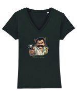 PLATA O PLOMO - MOTANUL MAFIOT ESCOBAR 2 Tricou mânecă scurtă guler V Damă Evoker