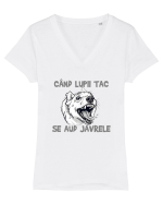 CAND LUPII TAC, SE AUD JAVRELE 1 Tricou mânecă scurtă guler V Damă Evoker