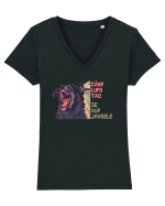 CAND LUPII TAC, SE AUD JAVRELE 3 Tricou mânecă scurtă guler V Damă Evoker