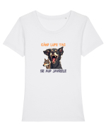 CAND LUPII TAC, SE AUD JAVRELE 5 Tricou mânecă scurtă guler larg fitted Damă Expresser