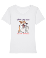 CAND LUPII TAC, SE AUD JAVRELE 7 Tricou mânecă scurtă guler larg fitted Damă Expresser