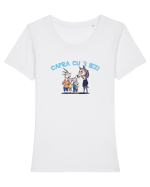 CAPRA CU 3 IEZI - POVESTE 1 Tricou mânecă scurtă guler larg fitted Damă Expresser