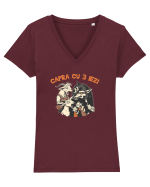 CAPRA CU 3 IEZI - POVESTE 2 Tricou mânecă scurtă guler V Damă Evoker