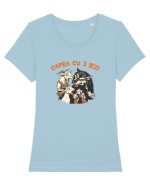 CAPRA CU 3 IEZI - POVESTE 2 Tricou mânecă scurtă guler larg fitted Damă Expresser