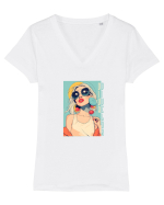 DIVA DIVELOR 2 Tricou mânecă scurtă guler V Damă Evoker