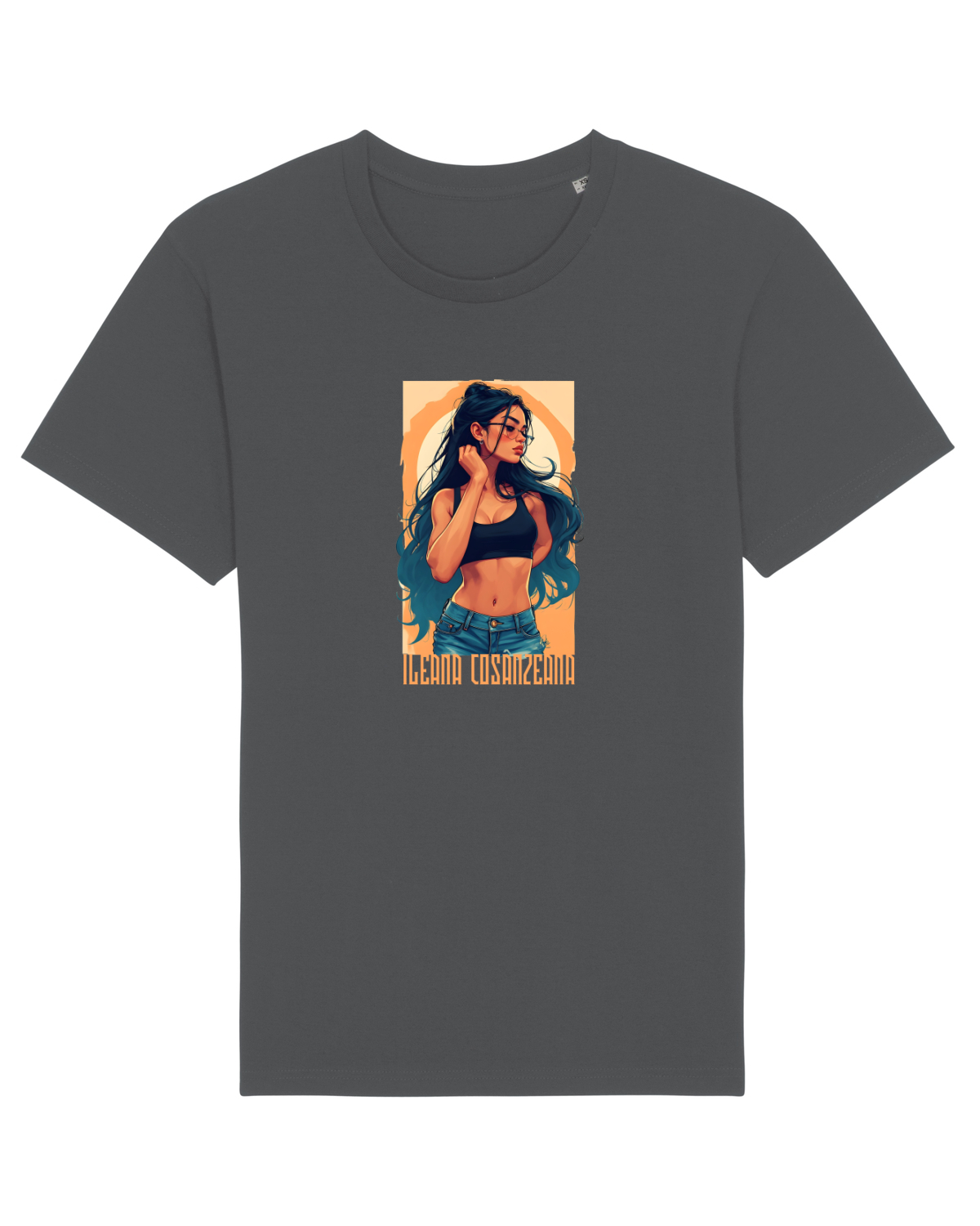 Tricou mânecă scurtă Unisex Rocker Anthracite