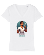 FAT FRUMOS CU VAPE-UL GROS Tricou mânecă scurtă guler V Damă Evoker
