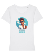 FAT FRUMOS CU VAPE-UL GROS 2 Tricou mânecă scurtă guler larg fitted Damă Expresser