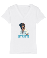 SUNT PE HUSTLE Tricou mânecă scurtă guler V Damă Evoker