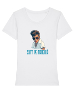 SUNT PE MANEVRA Tricou mânecă scurtă guler larg fitted Damă Expresser