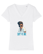 SUNT PE VIBE Tricou mânecă scurtă guler V Damă Evoker