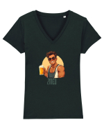 ZMEU Tricou mânecă scurtă guler V Damă Evoker