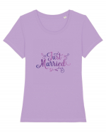 Just Married Tricou mânecă scurtă guler larg fitted Damă Expresser