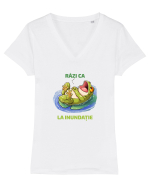 RAZI CA BROASCA LA INUNDATIE 1 Tricou mânecă scurtă guler V Damă Evoker