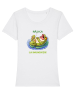 RAZI CA BROASCA LA INUNDATIE 1 Tricou mânecă scurtă guler larg fitted Damă Expresser
