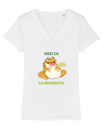 RAZI CA BROASCA LA INUNDATIE 2 Tricou mânecă scurtă guler V Damă Evoker