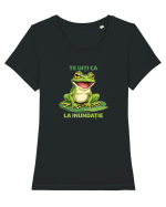 TE UITI CA BROASCA LA INUNDATIE 1 Tricou mânecă scurtă guler larg fitted Damă Expresser