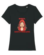 BUNICA, AVEM O PROBLEMA  - SCUFITA ROSIE Tricou mânecă scurtă guler larg fitted Damă Expresser