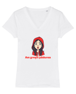 AM GRESIT PADUREA  - SCUFITA ROSIE Tricou mânecă scurtă guler V Damă Evoker
