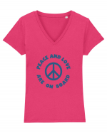 Peace and Love Tricou mânecă scurtă guler V Damă Evoker