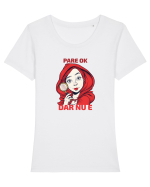 PARE OK, DAR NU E  - SCUFITA ROSIE Tricou mânecă scurtă guler larg fitted Damă Expresser