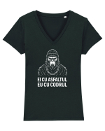 Eu cu Codrul – Atitudine Fără Asfalt Tricou mânecă scurtă guler V Damă Evoker