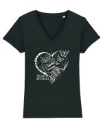 You Give Me Butterflies Tricou mânecă scurtă guler V Damă Evoker