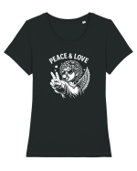 Peace & Love Baby Tricou mânecă scurtă guler larg fitted Damă Expresser