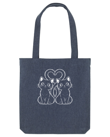 Two Cats, One Heart Midnight Blue