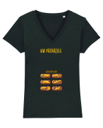 AM PATRATELE... DAR SUNT MICI (cu mustar) Tricou mânecă scurtă guler V Damă Evoker
