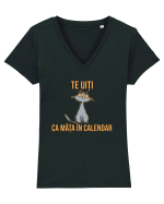 TE UITI CA MATA IN CALENDAR 1 Tricou mânecă scurtă guler V Damă Evoker