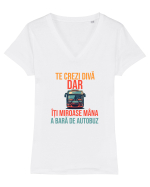 TE CREZI DIVA, DAR ITI MIROASE MANA A BARA DE AUTOBUZ 1 Tricou mânecă scurtă guler V Damă Evoker