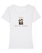 DRAGALAS, DAR CU SUFLET DE BURSUC / VIEZURE - PUS PE HARȚA Tricou mânecă scurtă guler larg fitted Damă Expresser