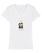 BABY VIEZURE (bursuc) Tricou mânecă scurtă guler V Damă Evoker