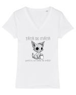 ȚAȚA DE MAȚA PENTRU UN BEBE DE MAȚA Tricou mânecă scurtă guler V Damă Evoker