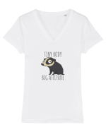 TINY BODY - BIG ATTITUDE - CORP MIC - ATITUDINE DEBORDANTA Tricou mânecă scurtă guler V Damă Evoker